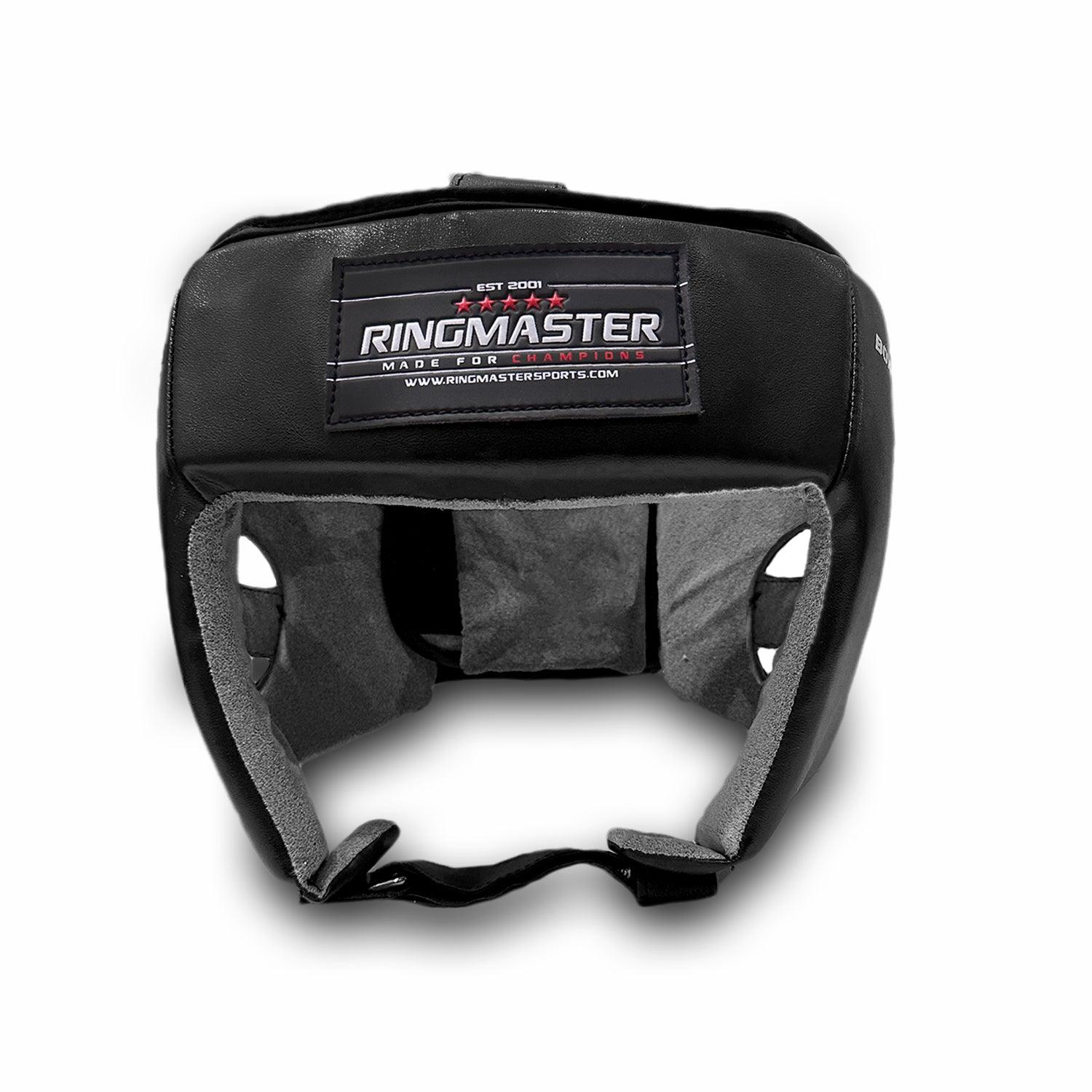 Shop RingMaster Sports Open Face Boxing HeadGuard Synthetic Leather Black  online – RINGMASTER SPORTS - Made For Champions