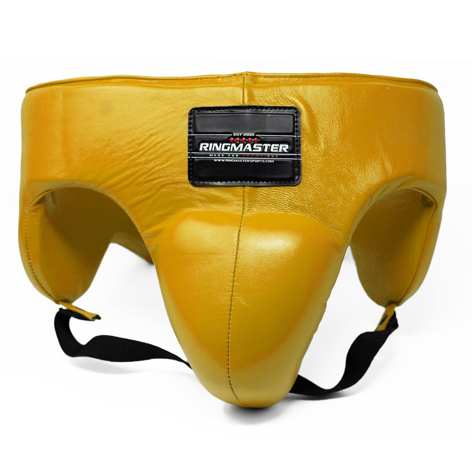 RingMaster Sports Pro 3.0 Groin Guard Genuine Leather Gold