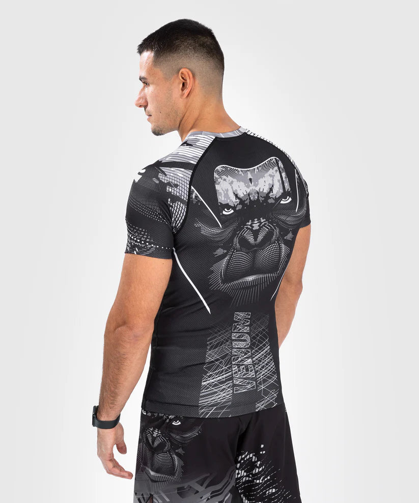 Venum Gorilla Jungle Rashguards Short Sleeves - Black/White iamge 3