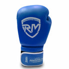 Front view RingMaster Sports Boxing Gloves Champion Series IBA Styled Genuine Leather Blue