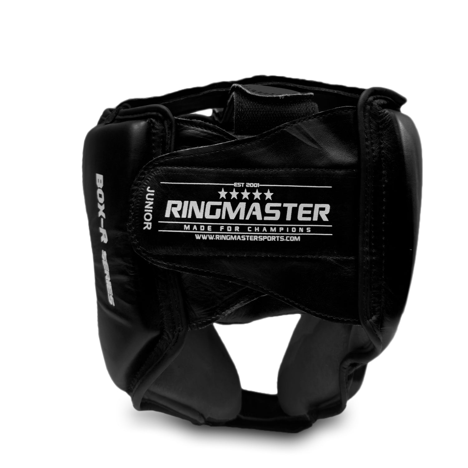 Back view Ringmaster Head guard Boxing, Best boxing head guard, boxing head guard uk, MMA head guard, boxing headgear, Martial Arts head guard, boxing head guard open face, Boxing head guard for sale, face guard boxing, Black Head guard Boxing, RingMaster Sports Open Face Boxing HeadGuard Synthetic Leather Black image 6