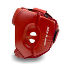 Side view Ringmaster Head guard Boxing, Best boxing head guard, boxing head guard uk, MMA head guard, boxing headgear, Martial Arts head guard, boxing head guard open face, Boxing head guard for sale, face guard boxing, Red Head guard Boxing, RingMaster Sports Open Face Boxing HeadGuard Synthetic Leather Red Image 5