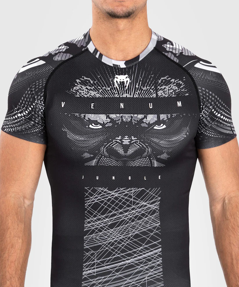 Venum Gorilla Jungle Rashguards Short Sleeves - Black/White iamge 5