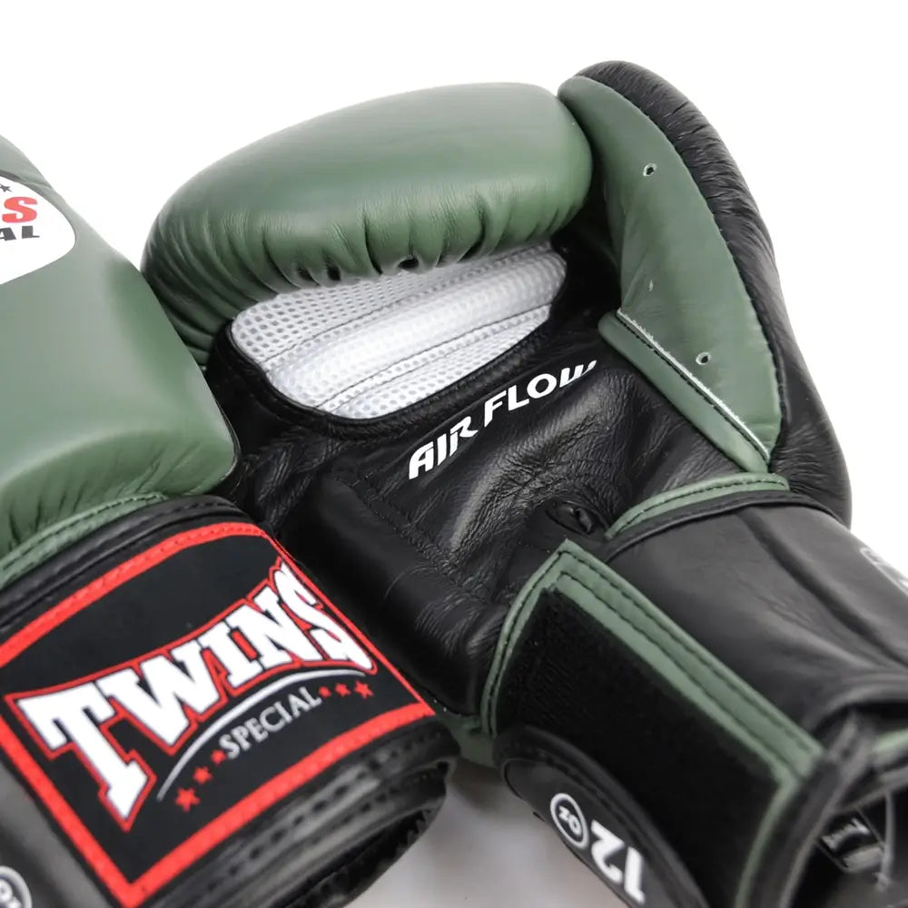 BGVLA2-2T Twins Air Flow Boxing Gloves Olive Green Image 2