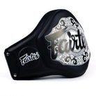 Fairtex BPV3 Black-Black & Gold Microfiber Belly Pad Black Image 2